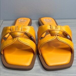 Vince Camuto Leather Slide Sandals - Barcellen Mango - 11